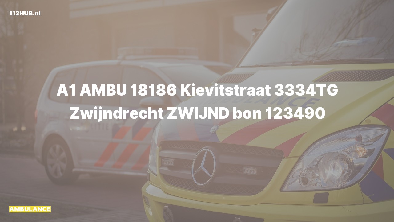 Deelafbeelding voor Ambulance met spoed naar de Kievitstraat in Zwijndrecht.