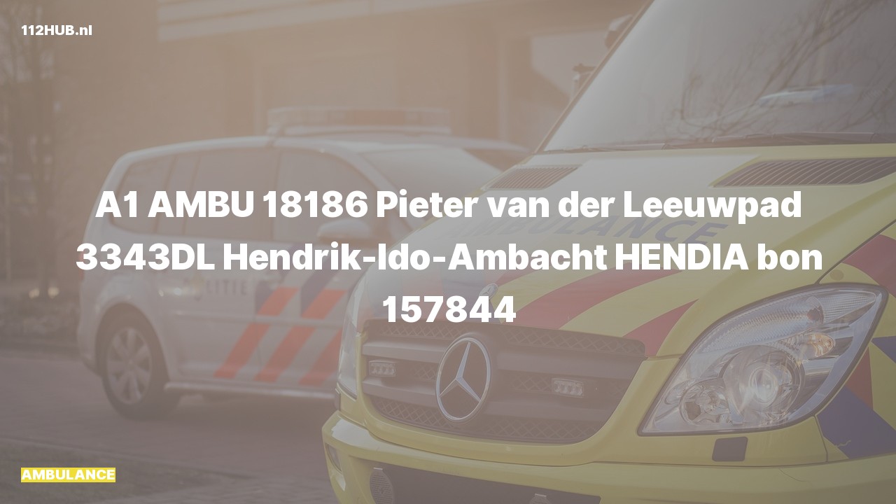 Deelafbeelding voor De ambulance is met spoed uitgerukt naar de Pieter van der Leeuwpad in Hendrik-Ido-Ambacht