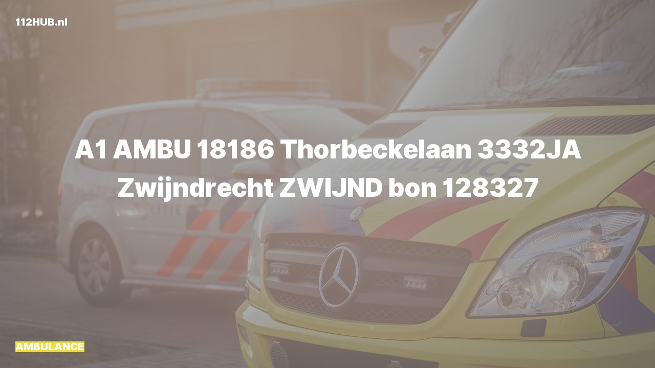 Deelafbeelding voor Ambulance met spoed naar de Thorbeckelaan in Zwijndrecht.