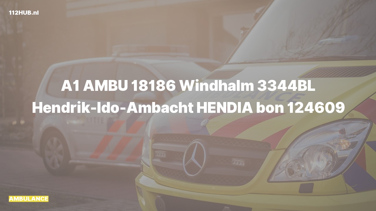 Deelafbeelding voor Ambulance met spoed naar de Windhalm in Hendrik-Ido-Ambacht.