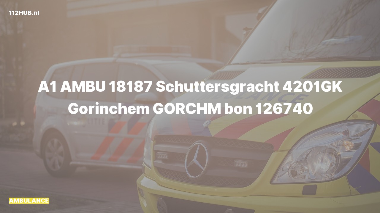 Deelafbeelding voor Ambulance met spoed naar de Schuttersgracht in Gorinchem.