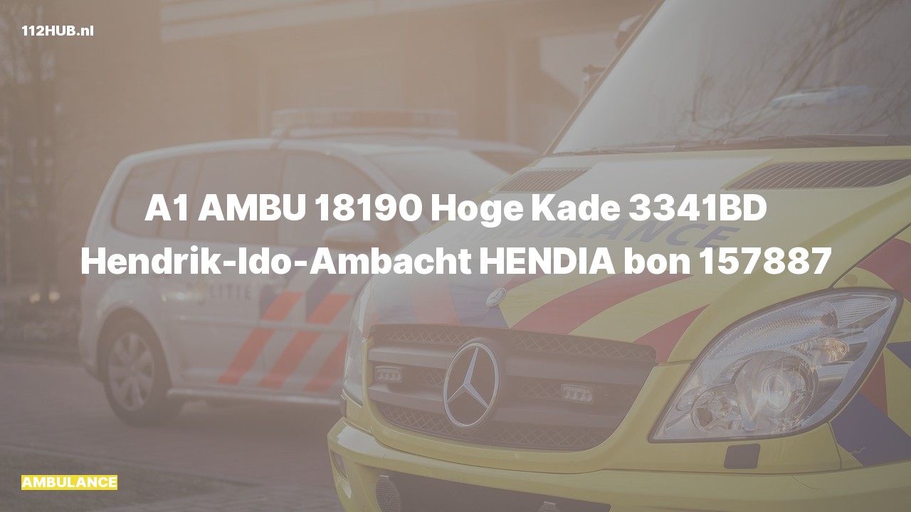 Deelafbeelding voor De ambulance is met spoed uitgerukt naar de Hoge Kade in Hendrik-Ido-Ambacht