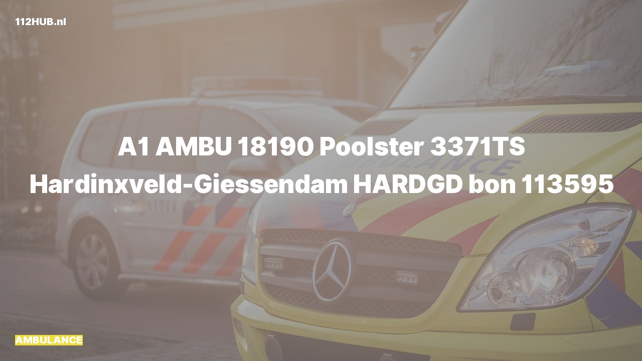 Deelafbeelding voor Ambulance met spoed naar de Poolster in Hardinxveld-Giessendam.