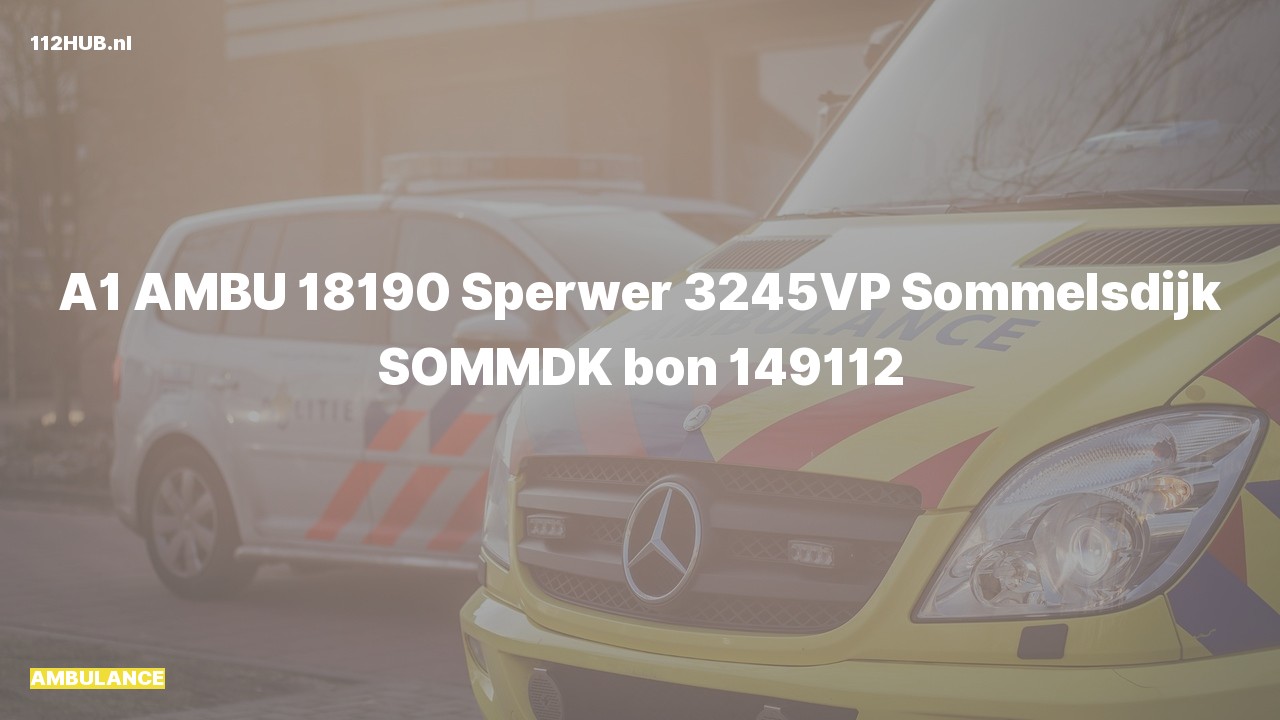 Deelafbeelding voor De ambulance is met spoed uitgerukt naar de Sperwer in Sommelsdijk