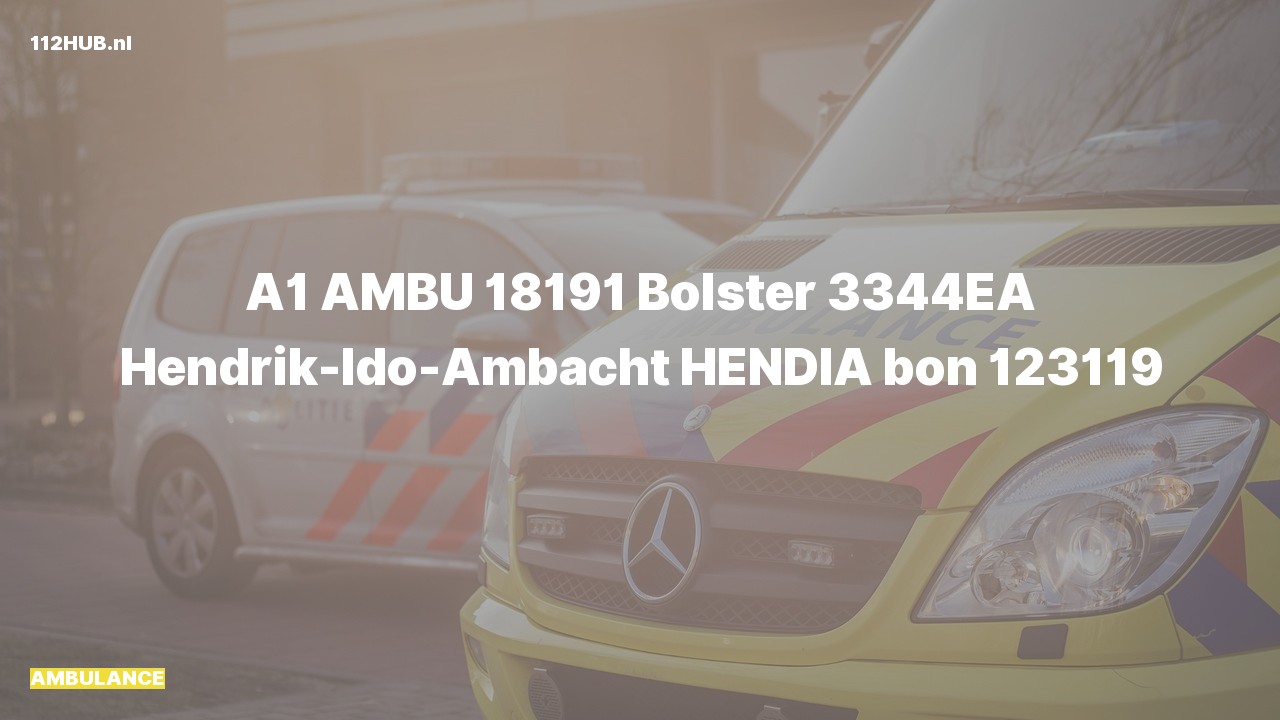Deelafbeelding voor Ambulance met spoed naar de Bolster in Hendrik-Ido-Ambacht.