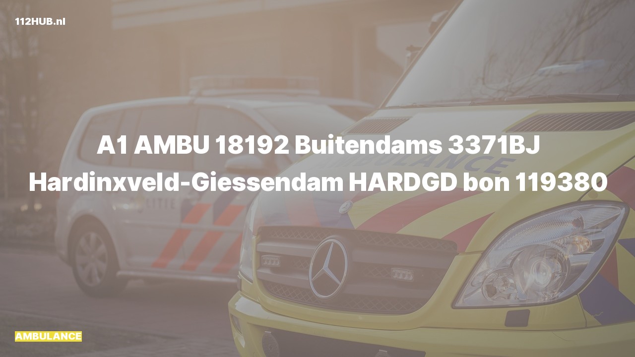 Deelafbeelding voor Ambulance met spoed naar de Buitendams in Hardinxveld-Giessendam.