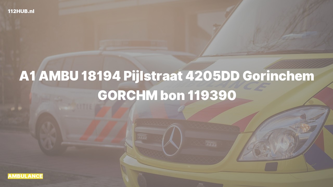 Deelafbeelding voor Ambulance met spoed naar de Pijlstraat in Gorinchem.
