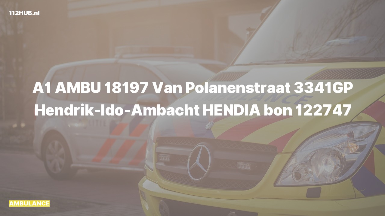 Deelafbeelding voor Ambulance met spoed naar de Van Polanenstraat in Hendrik-Ido-Ambacht.
