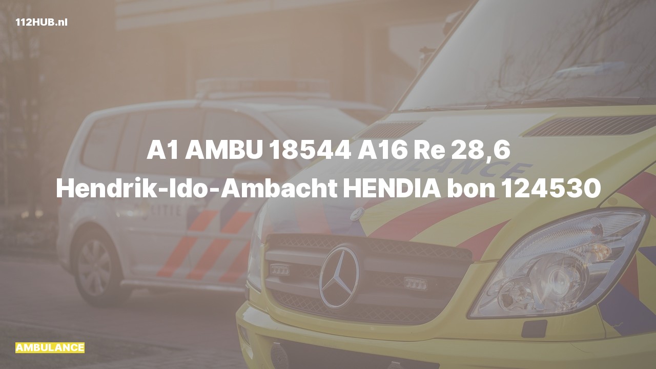 Deelafbeelding voor Ambulance met spoed op de A16 bij hectometerpaaltje 28.6.