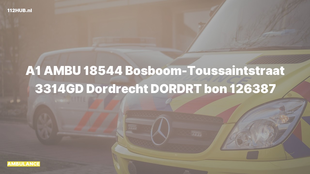 Deelafbeelding voor Ambulance met spoed naar de Bosboom-Toussaintstraat in Dordrecht.