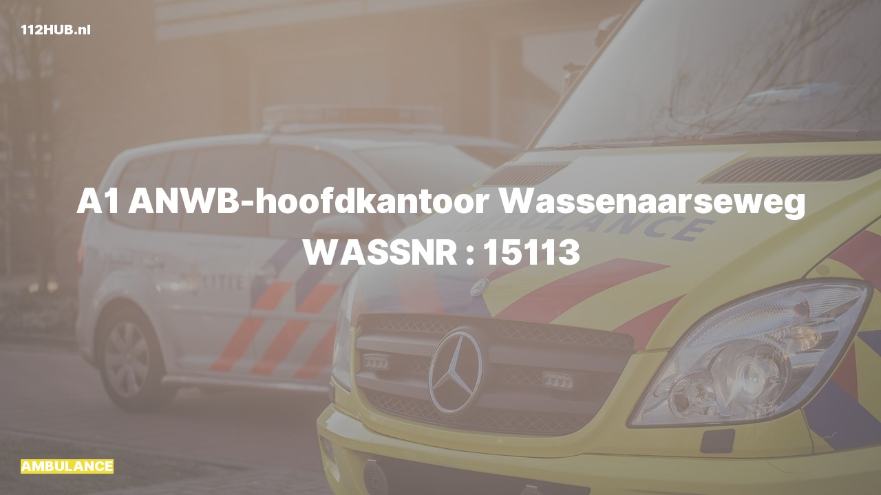 Deelafbeelding voor Ambulance met spoed naar de Wassenaarseweg in Wassenaar.