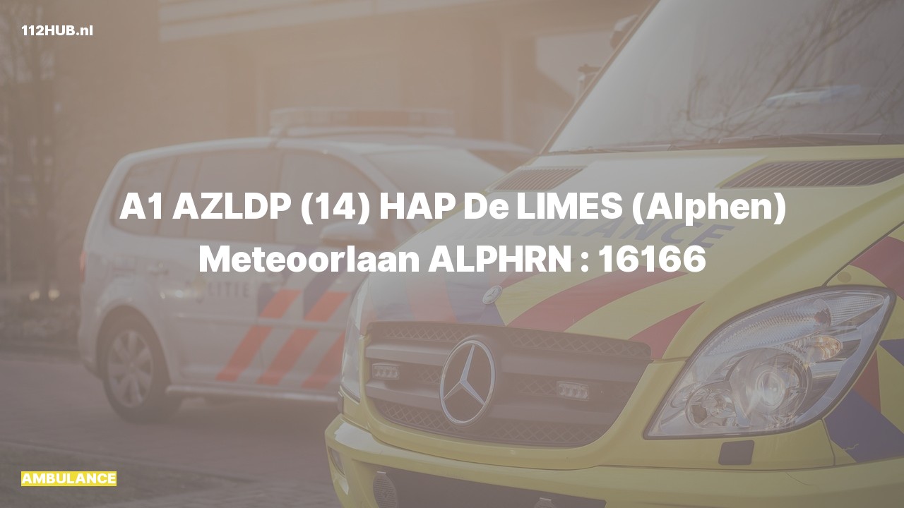 Deelafbeelding voor Ambulance met spoed naar de Meteoorlaan in Alphen aan den Rijn.