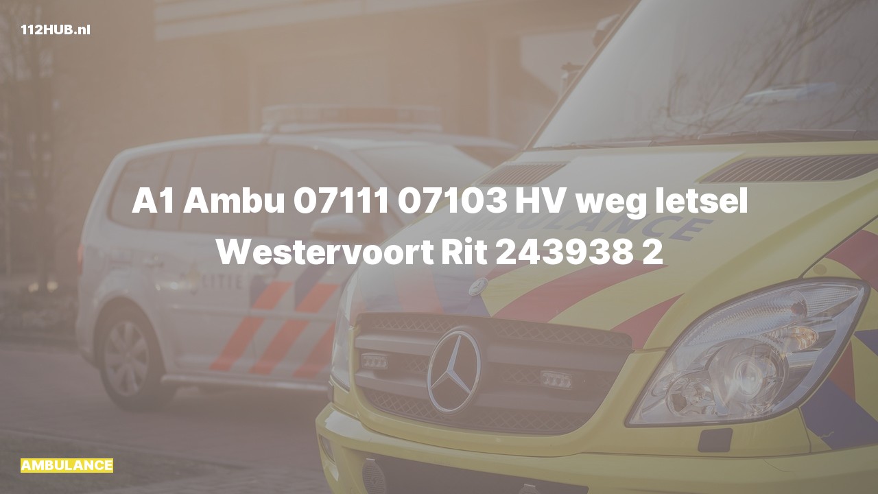 Deelafbeelding voor Ambulance met spoed voor ongeval met letsel.