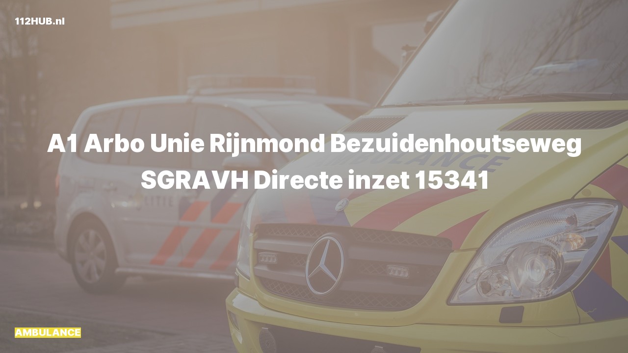 Deelafbeelding voor Ambulance met spoed naar de Bezuidenhoutseweg in 's-Gravenhage.
