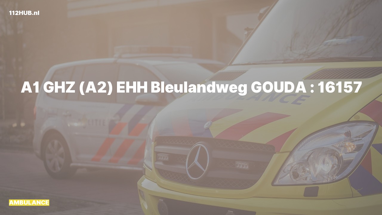 Deelafbeelding voor De ambulance is met spoed uitgerukt naar de Bleulandweg in Gouda
