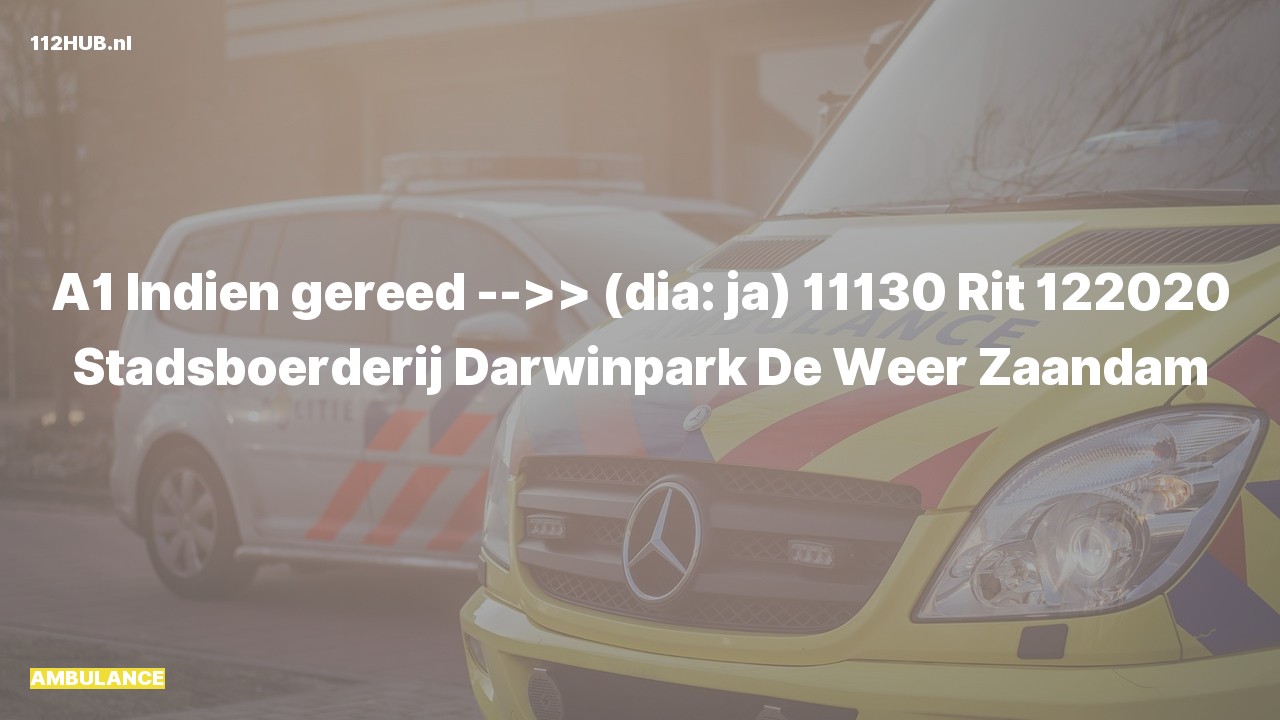 Deelafbeelding voor Ambulance met spoed naar de De Weer in Zaandam.