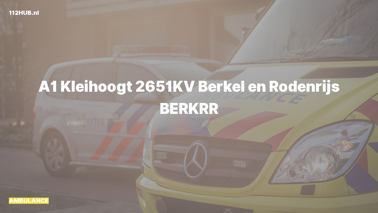 Deelafbeelding voor Ambulance met spoed naar de Kleihoogt in Berkel en Rodenrijs.