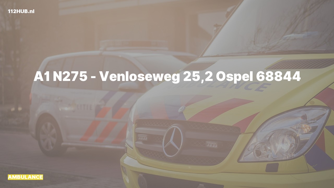 Deelafbeelding voor Ambulance met spoed op de N275 bij hectometerpaaltje 25.2.