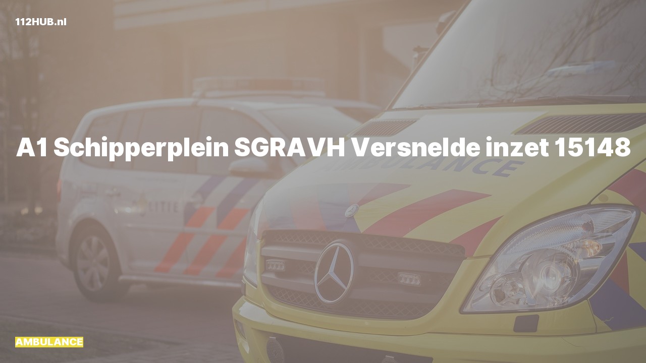 Deelafbeelding voor Ambulance met spoed naar de Schipperplein in 's-Gravenhage.