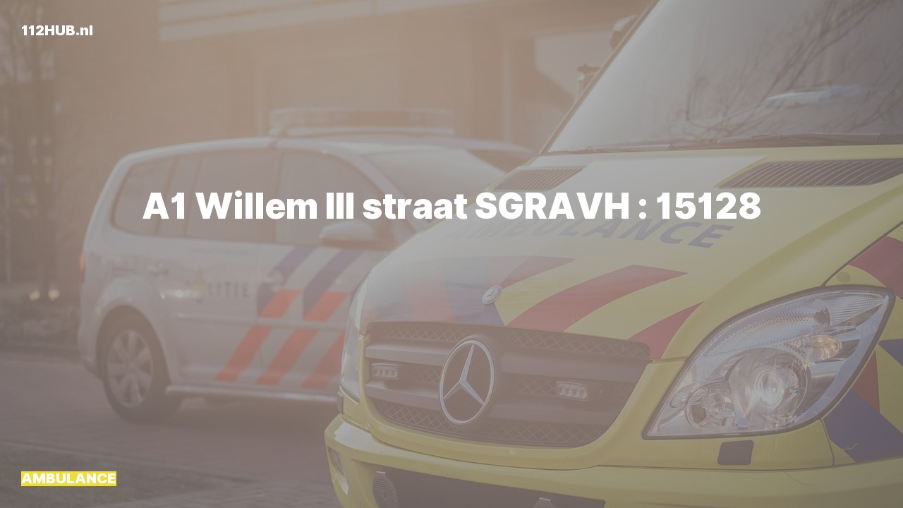 Deelafbeelding voor Ambulance met spoed naar de Willem III straat in 's-Gravenhage.