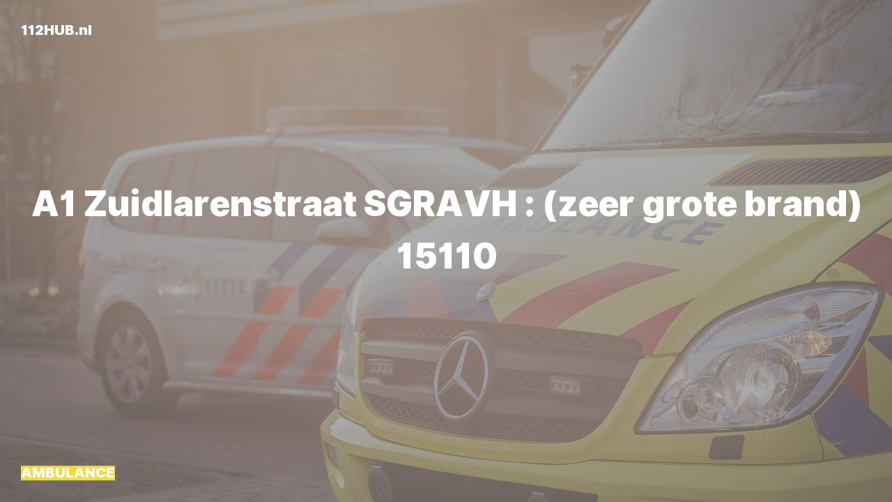 Deelafbeelding voor De ambulance is met spoed uitgerukt naar de Zuidlarenstraat in 's-Gravenhage
