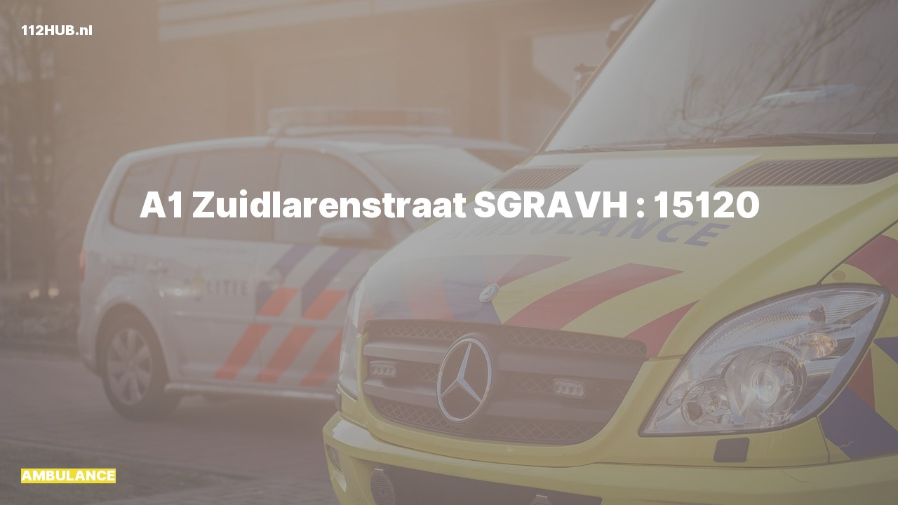 Deelafbeelding voor Ambulance met spoed naar de Zuidlarenstraat in 's-Gravenhage.