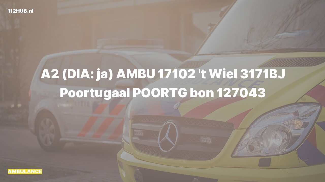Deelafbeelding voor Ambulance met gepaste spoed naar de 't Wiel in Poortugaal.