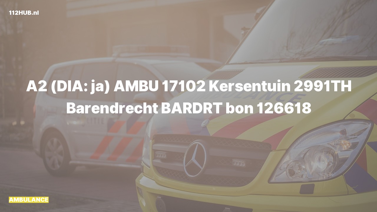 Deelafbeelding voor Ambulance met gepaste spoed naar de Kersentuin in Barendrecht.
