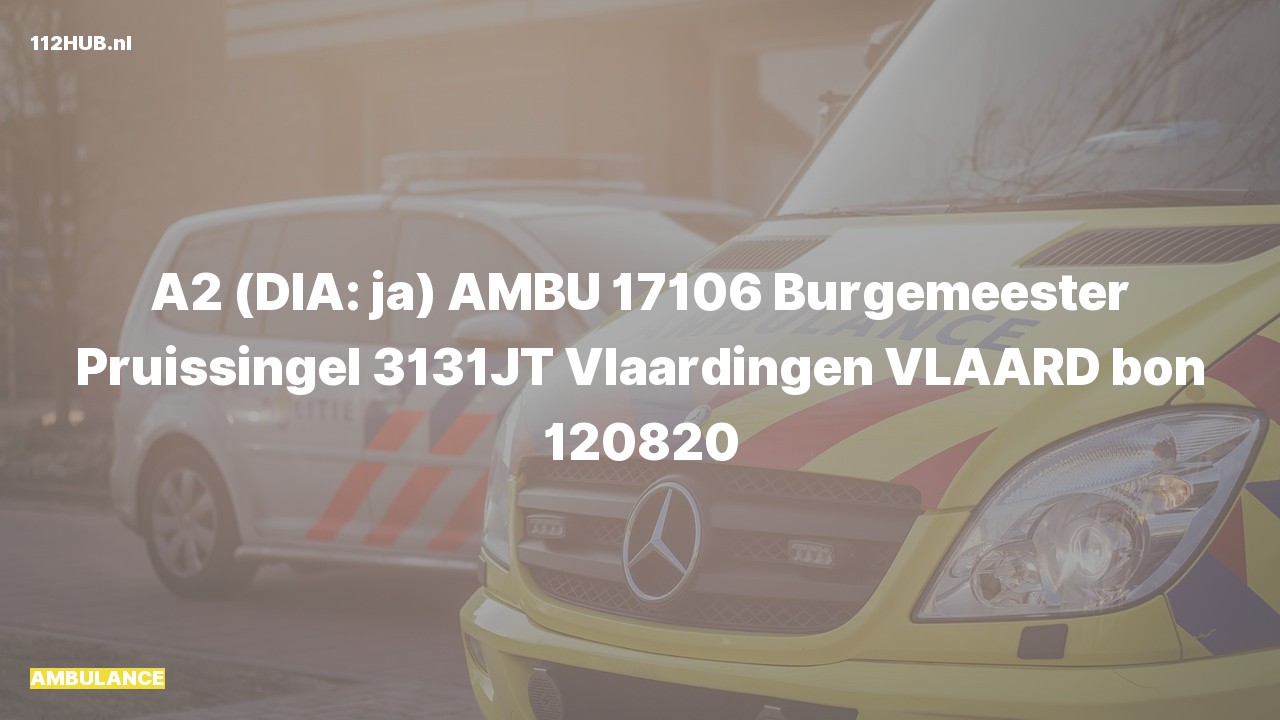 Deelafbeelding voor Ambulance met gepaste spoed naar de Burgemeester Pruissingel in Vlaardingen.