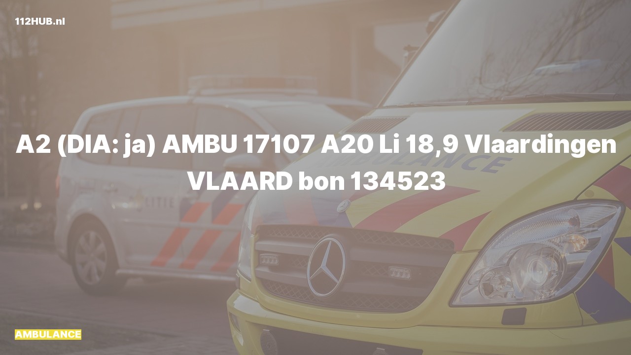 Deelafbeelding voor De ambulance is met gepaste spoed uitgerukt op de A20 bij hectometerpaaltje 18.9
