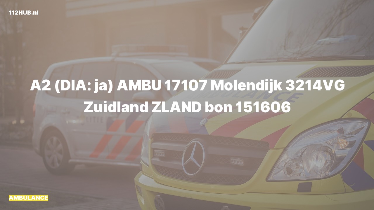 Deelafbeelding voor De ambulance is met gepaste spoed uitgerukt naar de Molendijk in Zuidland