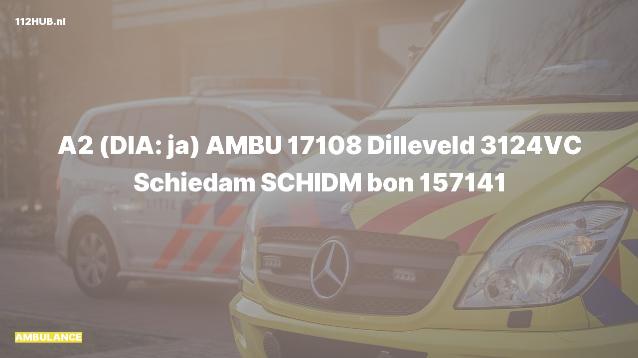 Deelafbeelding voor De ambulance is met gepaste spoed uitgerukt naar de Dilleveld in Schiedam