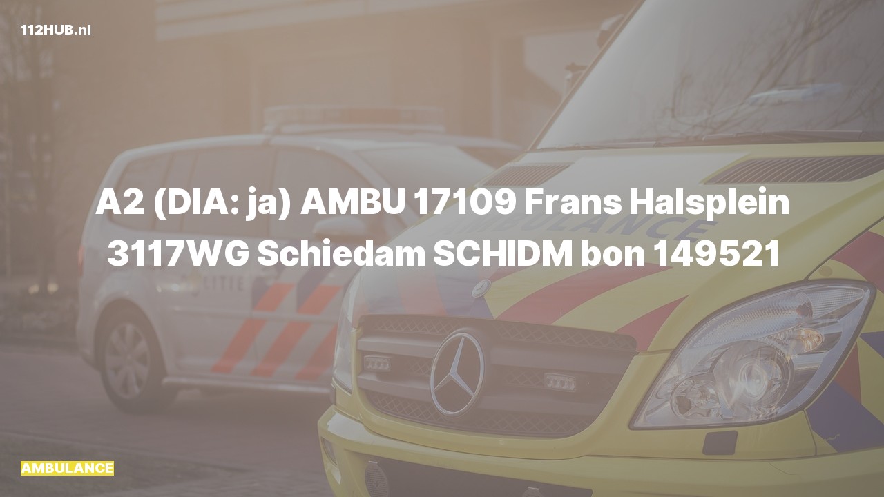 Deelafbeelding voor De ambulance is met gepaste spoed uitgerukt naar de Frans Halsplein in Schiedam