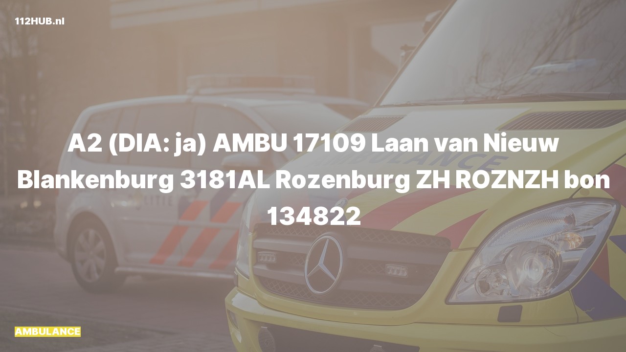 Deelafbeelding voor Ambulance met gepaste spoed naar de Laan van Nieuw Blankenburg in Rozenburg.