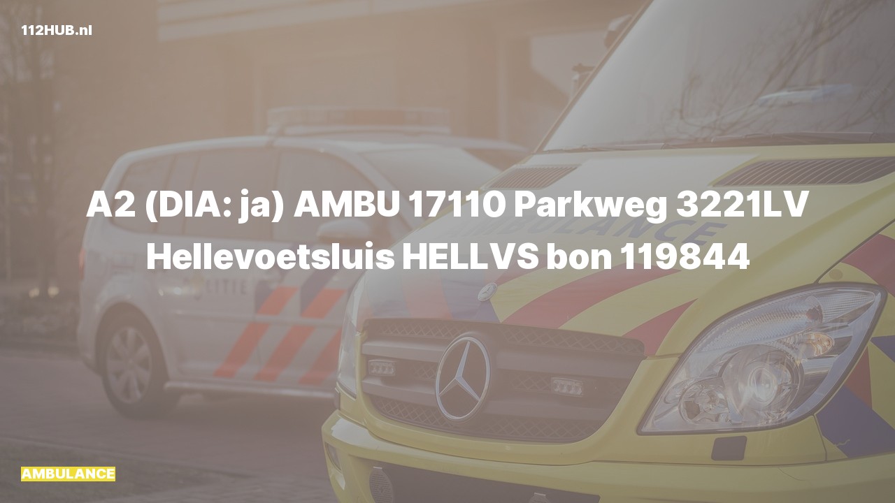 Deelafbeelding voor Ambulance met gepaste spoed naar de Parkweg in Hellevoetsluis.