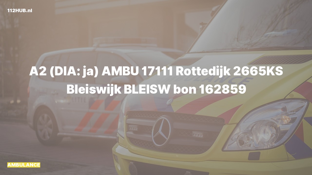 Deelafbeelding voor De ambulance is met gepaste spoed uitgerukt naar de Rottedijk in Bleiswijk