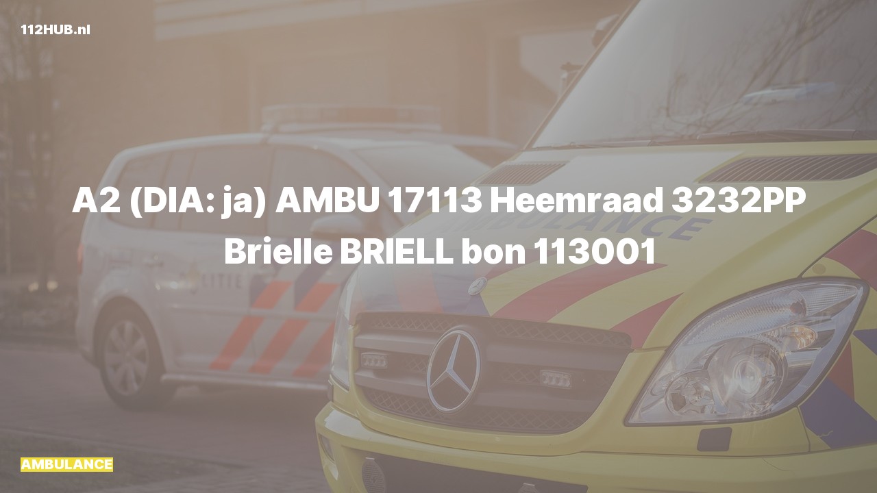 Deelafbeelding voor Ambulance met gepaste spoed naar de Heemraad in Brielle.