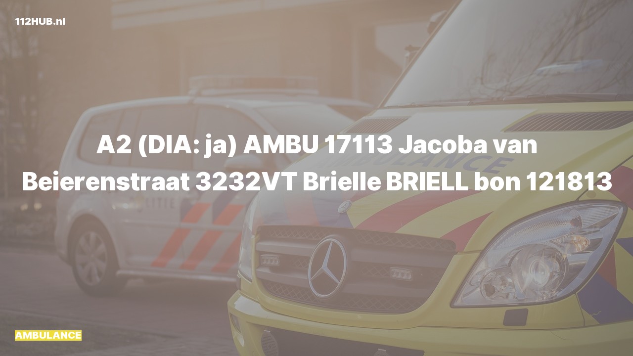 Deelafbeelding voor Ambulance met gepaste spoed naar de Jacoba van Beierenstraat in Brielle.
