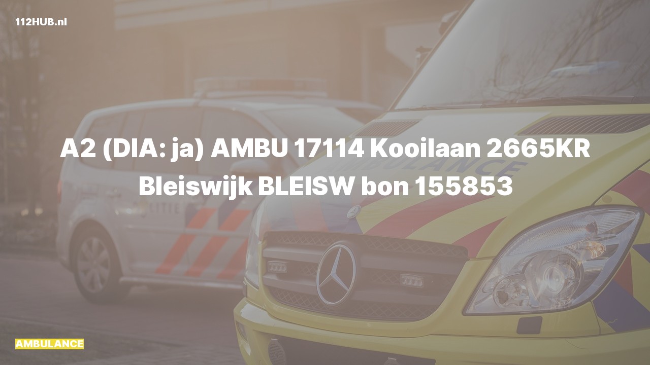 Deelafbeelding voor De ambulance is met gepaste spoed uitgerukt naar de Kooilaan in Bleiswijk