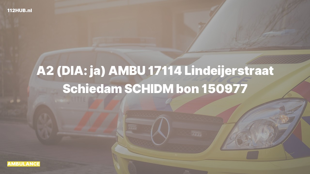 Deelafbeelding voor De ambulance is met gepaste spoed uitgerukt naar de Lindeijerstraat in Schiedam