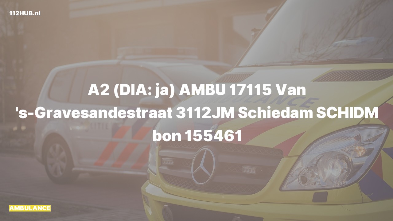 Deelafbeelding voor De ambulance is met gepaste spoed uitgerukt naar de Van 's-Gravesandestraat in Schiedam