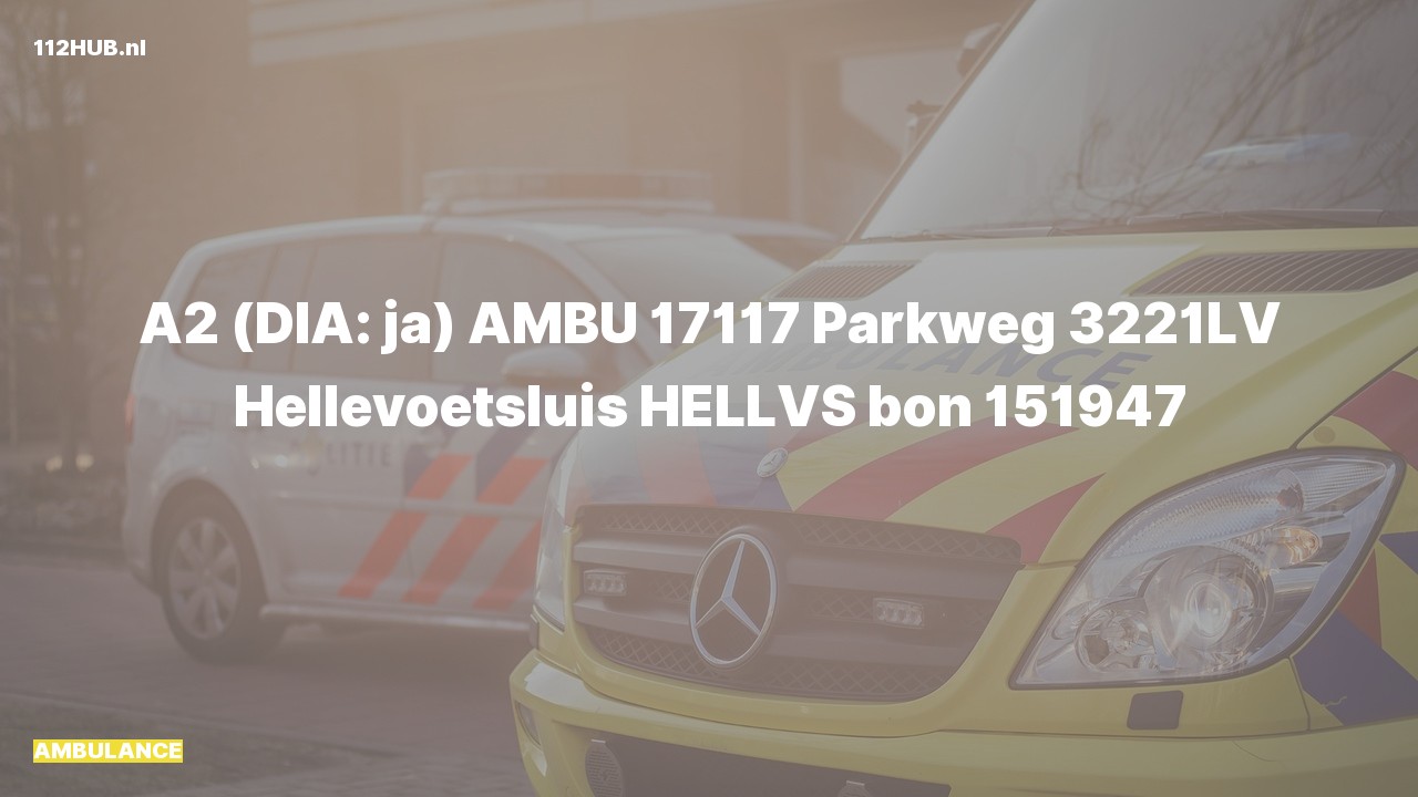 Deelafbeelding voor De ambulance is met gepaste spoed uitgerukt naar de Parkweg in Hellevoetsluis