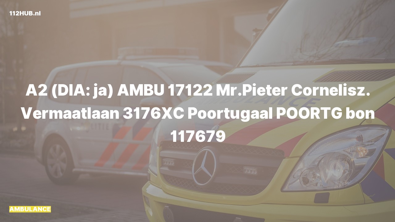 Deelafbeelding voor Ambulance met gepaste spoed naar de Mr.Pieter Cornelisz. Vermaatlaan in Poortugaal.