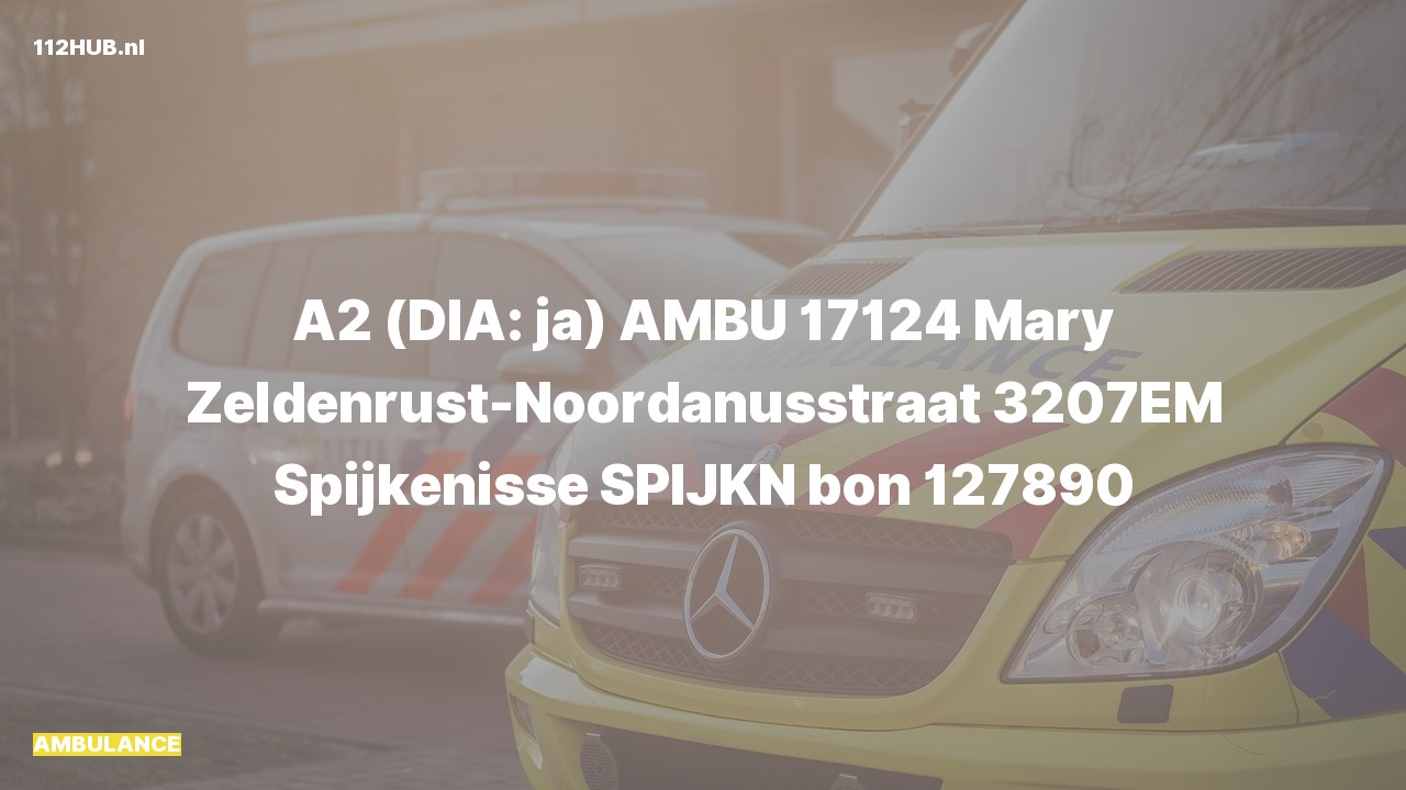 Deelafbeelding voor Ambulance met gepaste spoed naar de Mary Zeldenrust-Noordanusstraat in Spijkenisse.