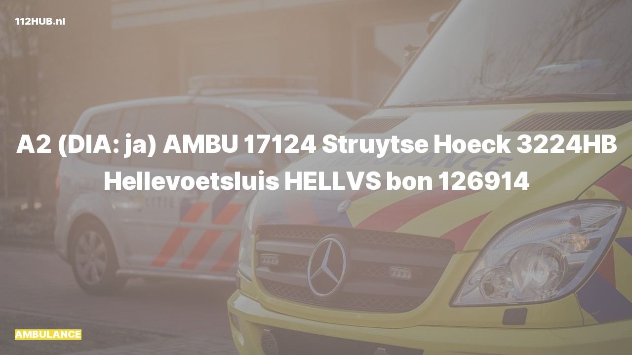 Deelafbeelding voor Ambulance met gepaste spoed naar de Struytse Hoeck in Hellevoetsluis.