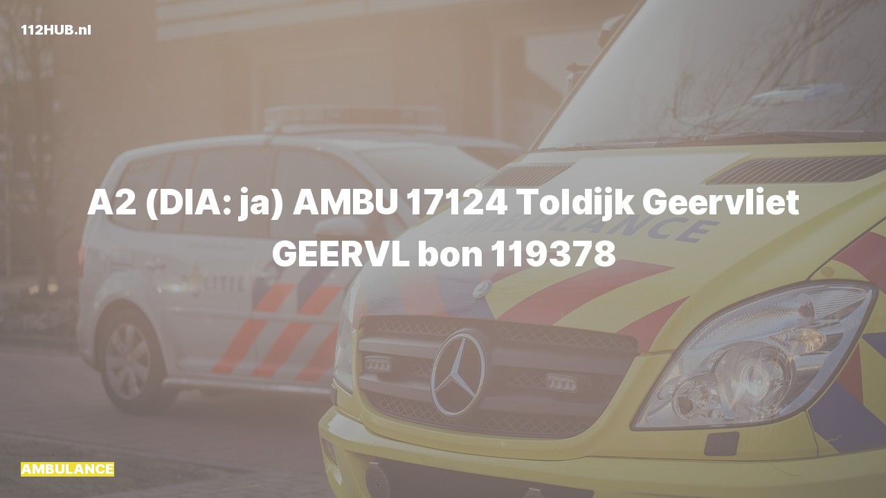 Deelafbeelding voor Ambulance met gepaste spoed naar de Toldijk in Geervliet.