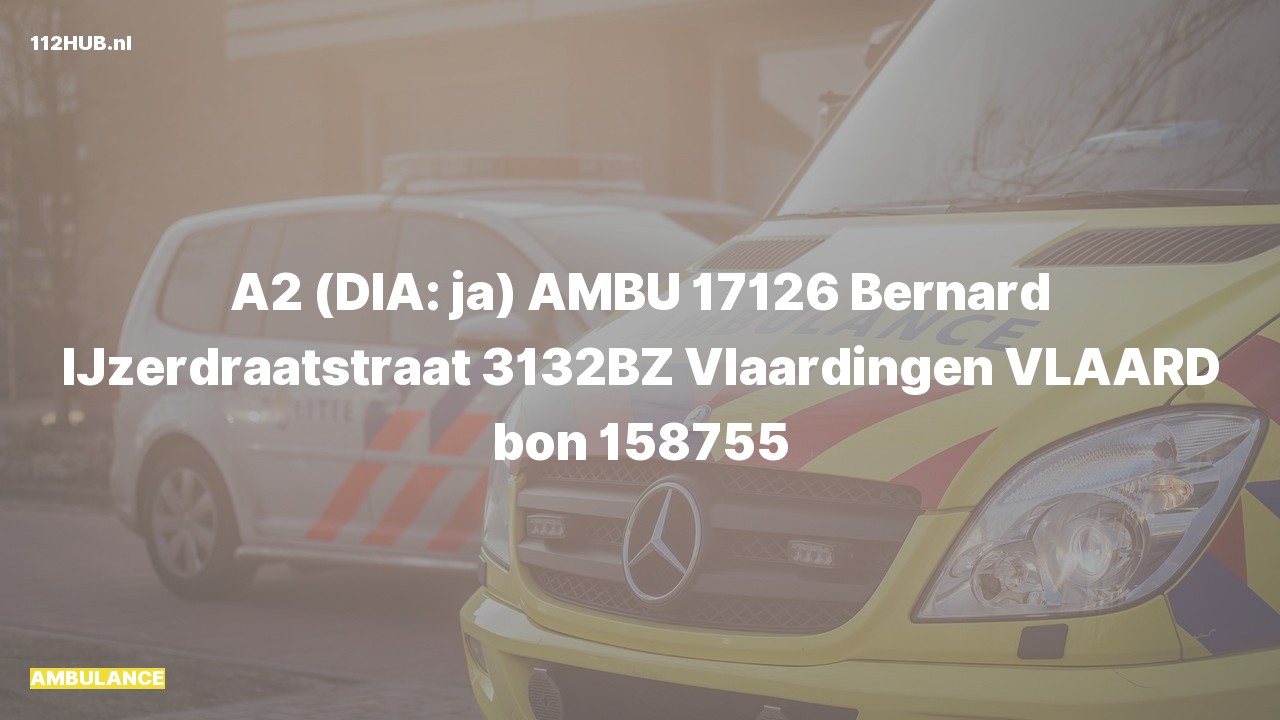 Deelafbeelding voor De ambulance is met gepaste spoed uitgerukt naar de Bernard IJzerdraatstraat in Vlaardingen
