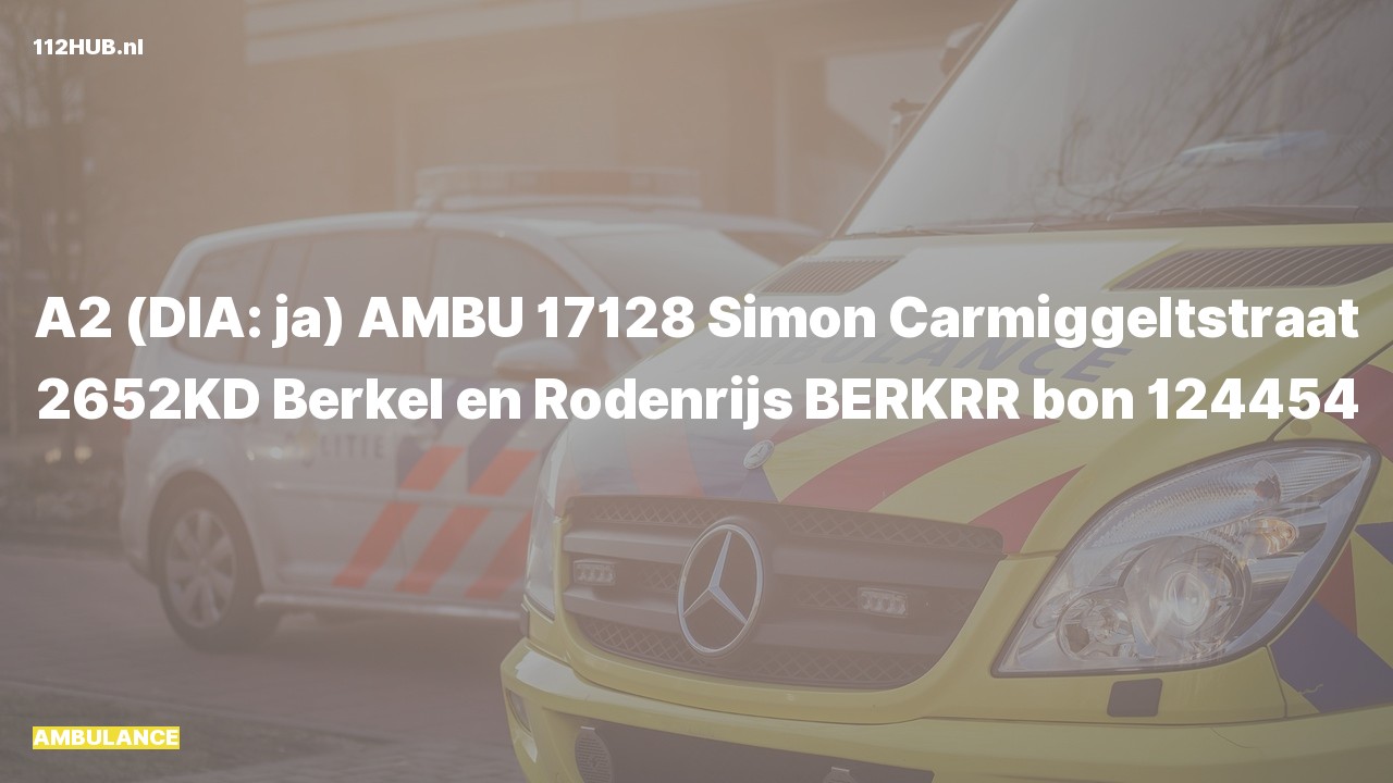 Deelafbeelding voor Ambulance met gepaste spoed naar de Simon Carmiggeltstraat in Berkel en Rodenrijs.