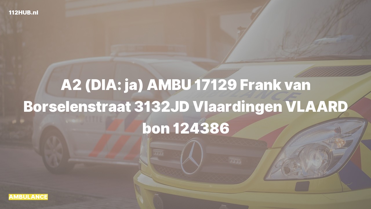Deelafbeelding voor Ambulance met gepaste spoed naar de Frank van Borselenstraat in Vlaardingen.