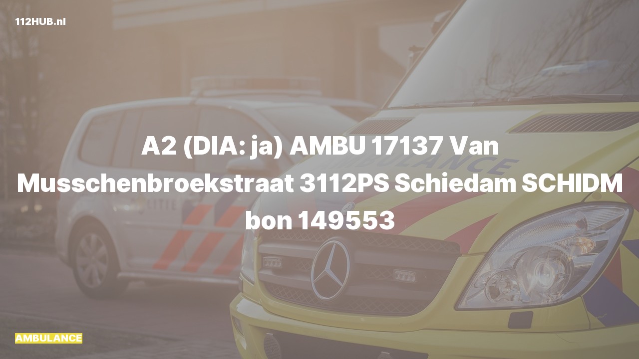 Deelafbeelding voor De ambulance is met gepaste spoed uitgerukt naar de Van Musschenbroekstraat in Schiedam